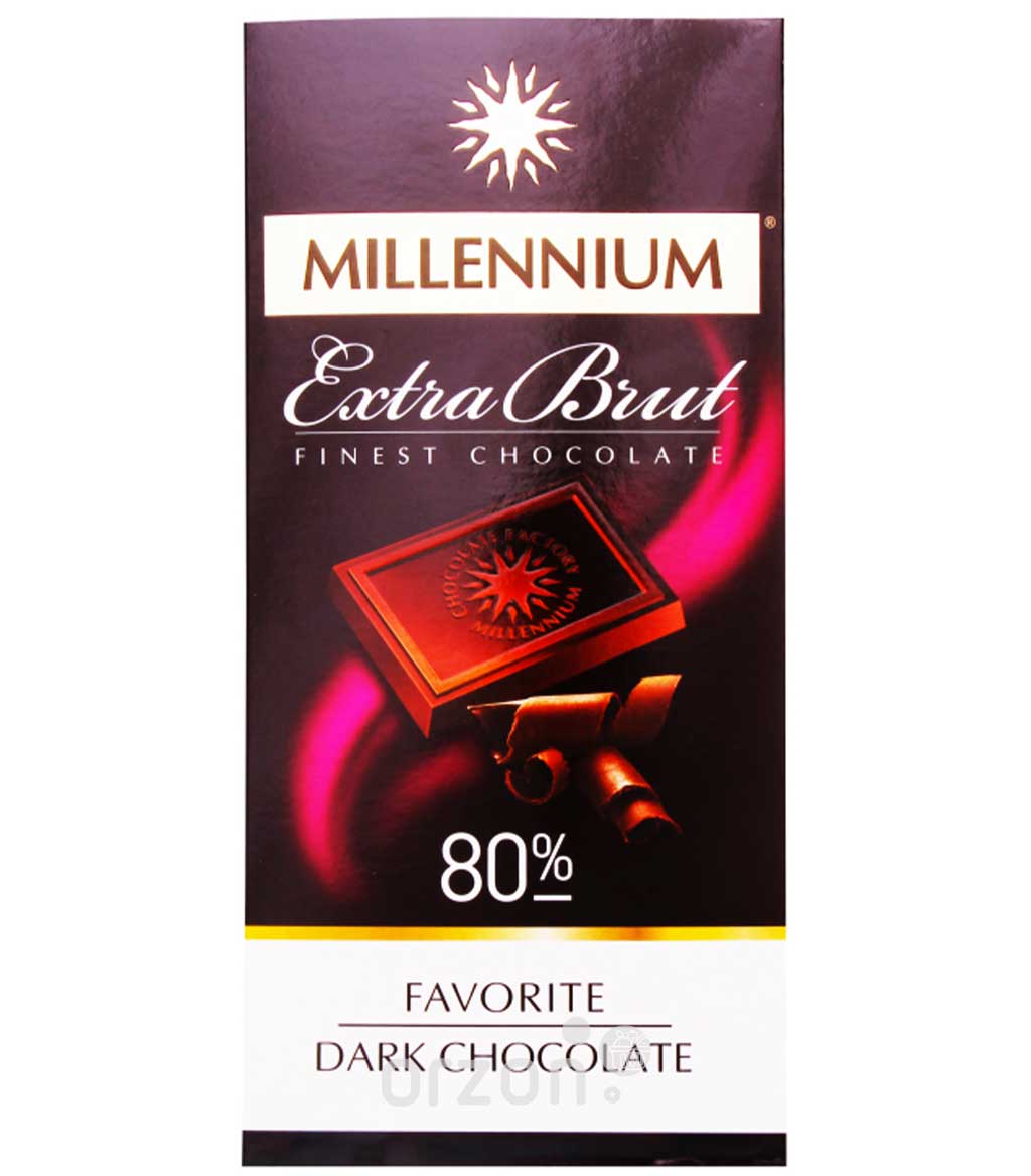 Шоколад плиточный "Millennium" Extra Brut Тёмный 80% 100 гр от интернет магазина орзон
